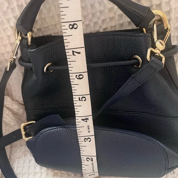 Furla Navy Crossbody Bag with Gold Accents - Picture 4 of 6